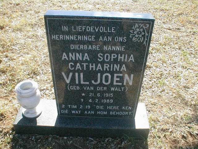 VILJOEN Anna Sophia Catharina nee VAN DER WALT 1915-1989