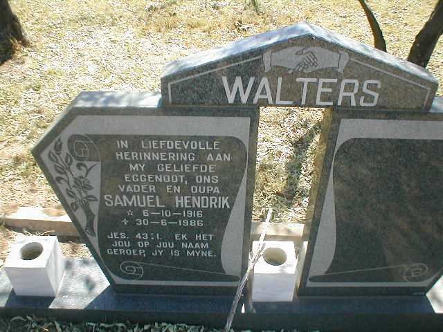 WALTERS Samuel Hendrik 1916-1986