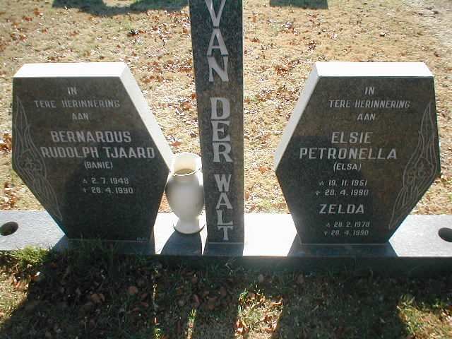 WALT Bernardus Rudolph Tjaard, van der 1948-1990 &amp; Elsie Petronella 1951-1990 :: VAN DER WALT Zelda 1978-1990