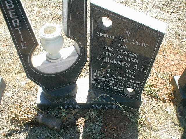 WYK Johannes A.K., van 1967-1988