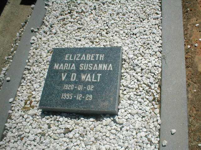 WALT Maria Susanna, v.d. 1920-1995