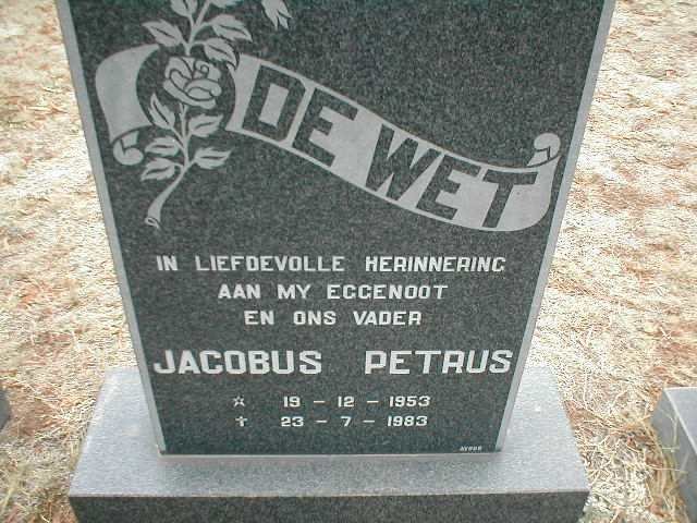 WET Jacobus Petrus, de 1953-1983