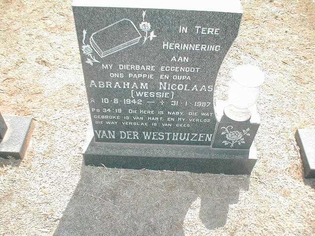WESTHUIZEN Abraham Nicolaas, van der 1942-1987
