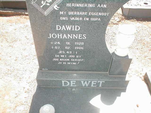 WET Dawid Johannes, de 1928-1986