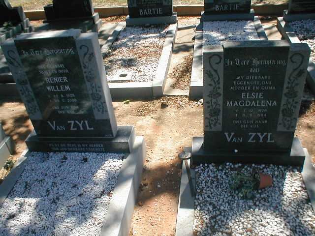 ZYL Renier Willem, van 1928-2000 &amp; Elsie Magdalena 1928-1984