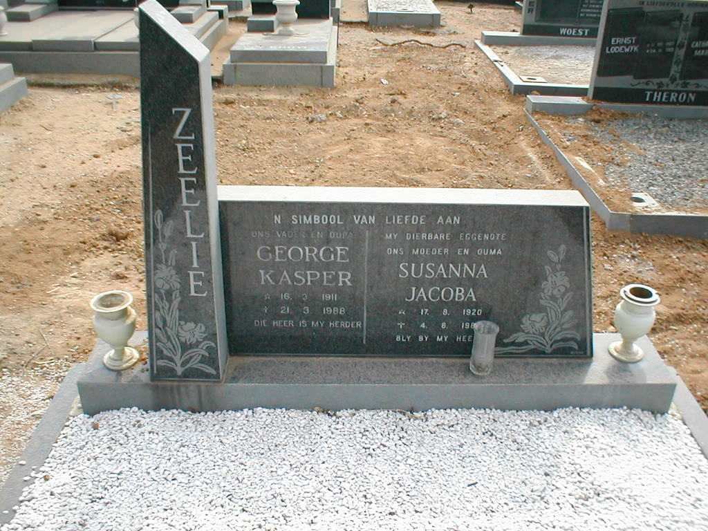 ZEELIE George Kasper 1911-1988 &amp; Susanna Jacoba 1920-198?