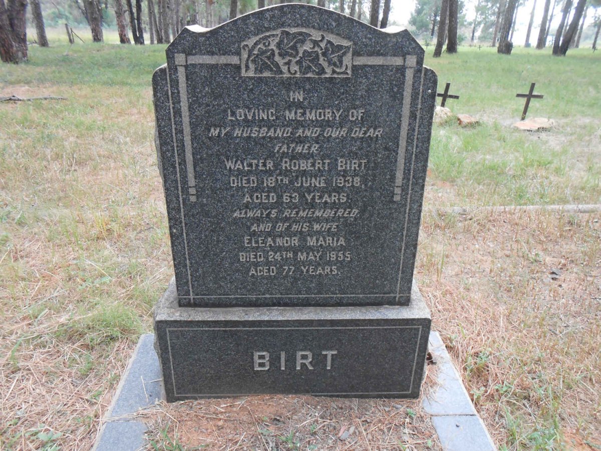 BIRT Walter Robert -1938 &amp; Eleanor Maria -1955