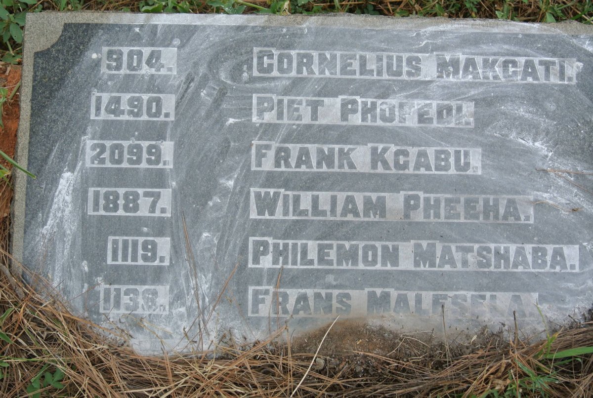 MAKGATI Cornelius :: PHOPEDI Piet :: KGABU Frank :: PHEEHA William :: MATSHABA Philemon :: MALESELA Frans