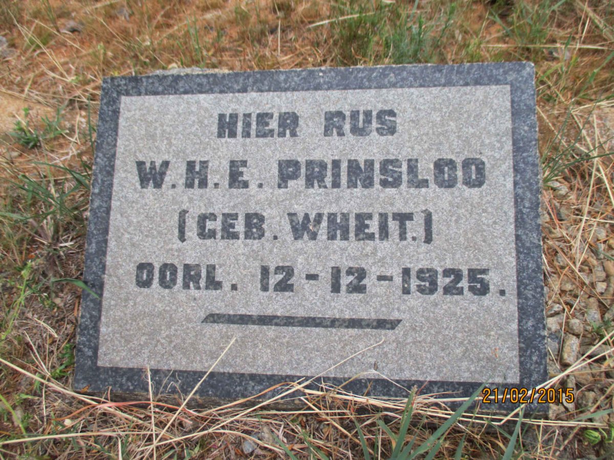 PRINSLOO W.H.E. nee WHEIT -1925