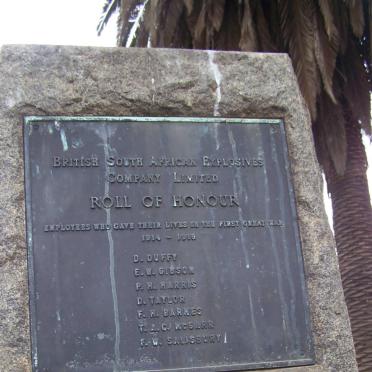 Gauteng, KEMPTON PARK, Modderfontein, Modderfontein Dynamite Factory_6, British War Memorials