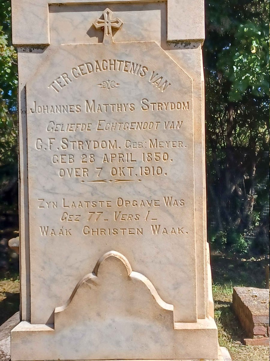 STRYDOM Johannes Matthys 1850-1910