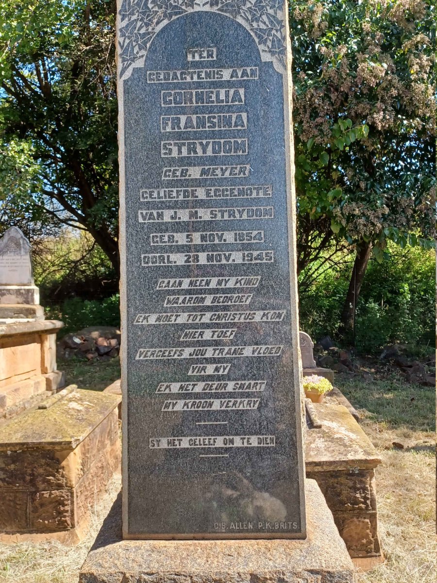 STRYDOM Cornelia Fransina nee MEYER 1854-1945