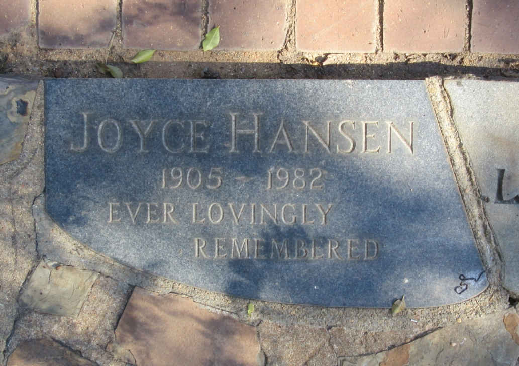 HANSEN Joyce 1905-1982