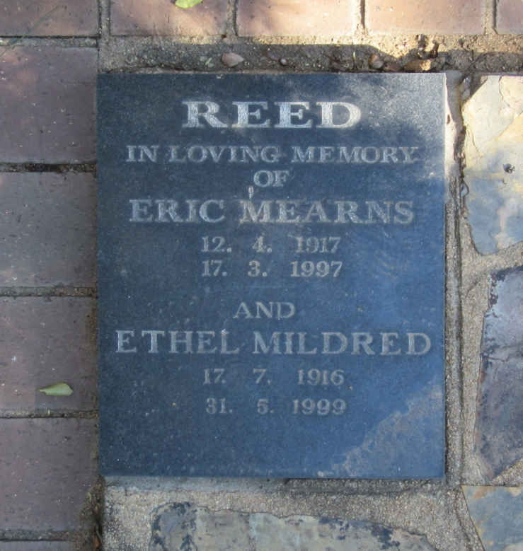 REED Eric Mearns 1917-1997 & Ethel Mildred 1916-1999