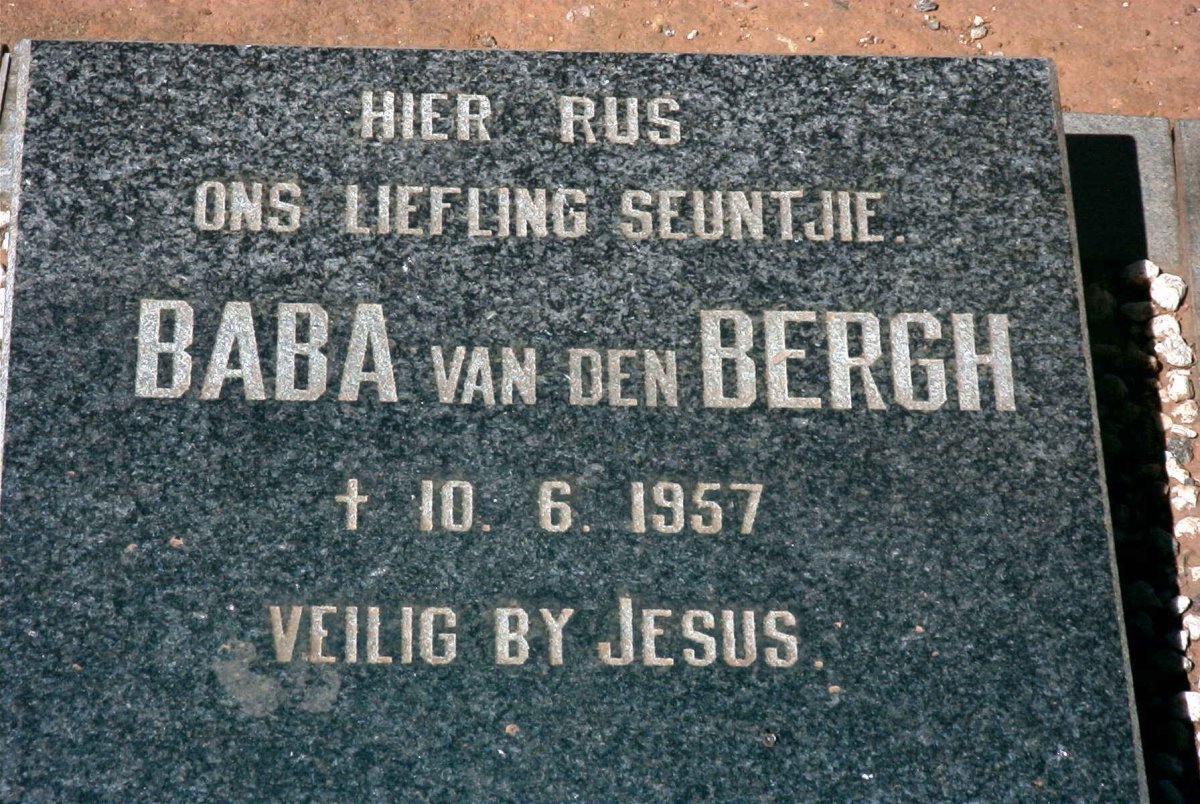 BERGH Baba, van den 1957-1957