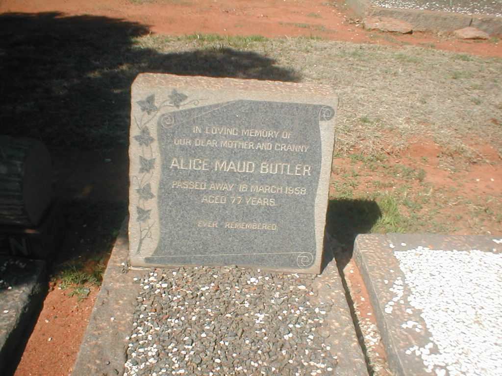 BUTLER Alice Maud 1881-1958