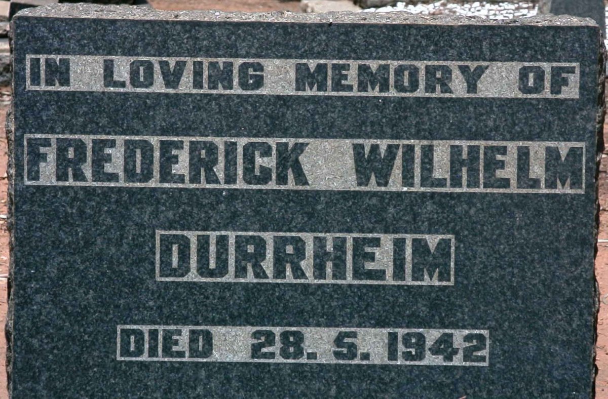 DURRHEIM Frederick Wilhelm -1942