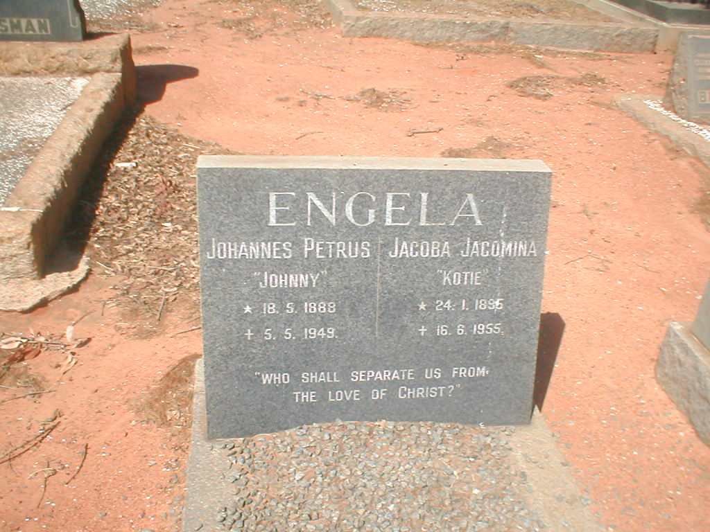 ENGELA Johannes Petrus 1888-1949 &amp; Jacoba Jacomina 1895-1955