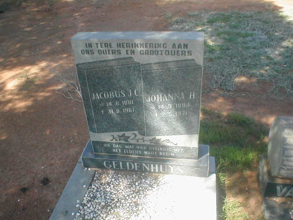 GELDENHUYS Jacobus J.C. 1881-1961 &amp; Johanna H. 1884-1971