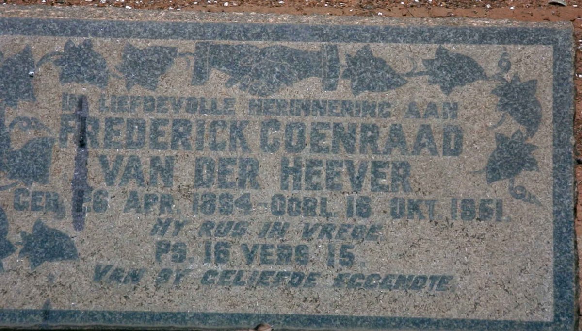 HEEVER Frederick Coenraad, van der 1894-1951