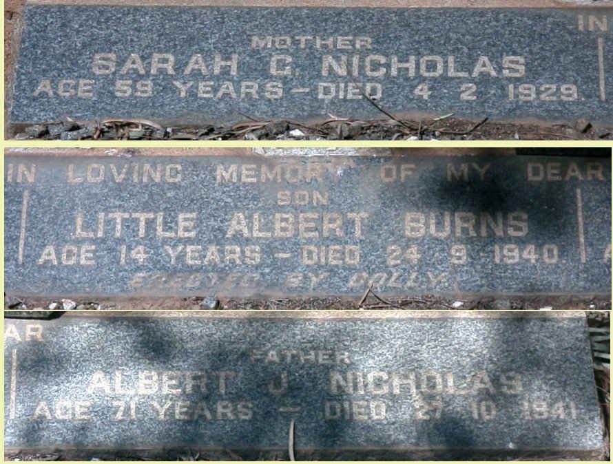 NICHOLAS Albert J. -1941 &amp; Sarah G. -1929 :: NICHOLAS Albert Burns -1940