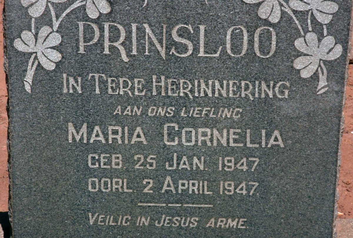 PRINSLOO Maria Cornelia 1947-1947