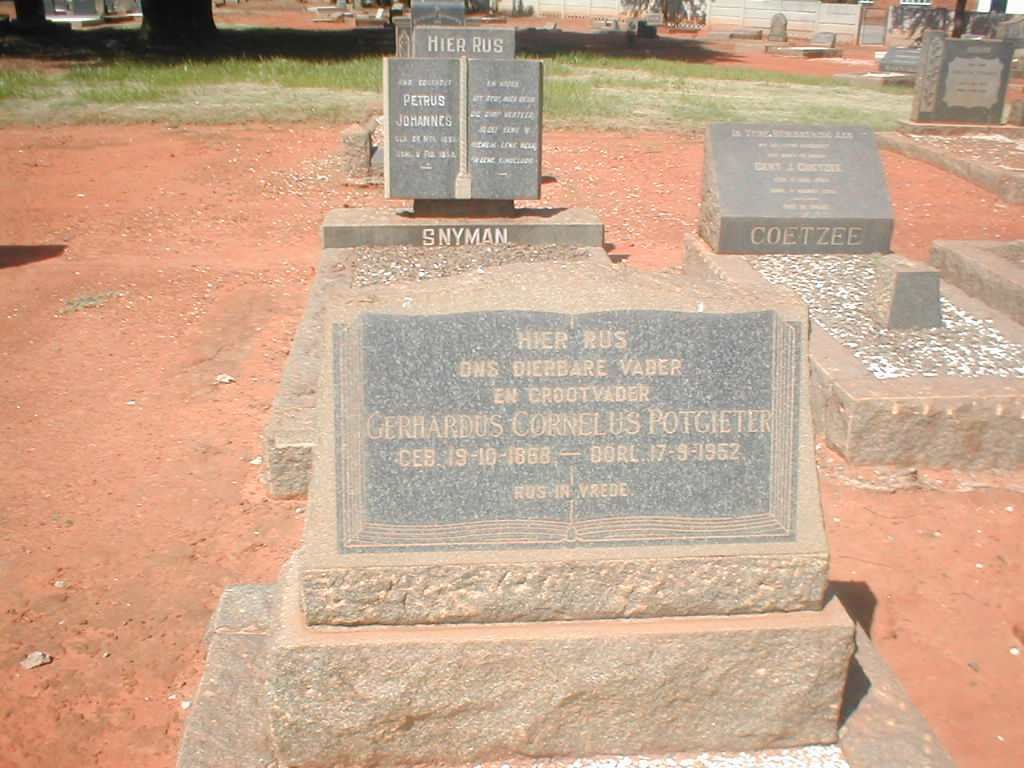 POTGIETER Gerhardus Cornelius 1868-1952