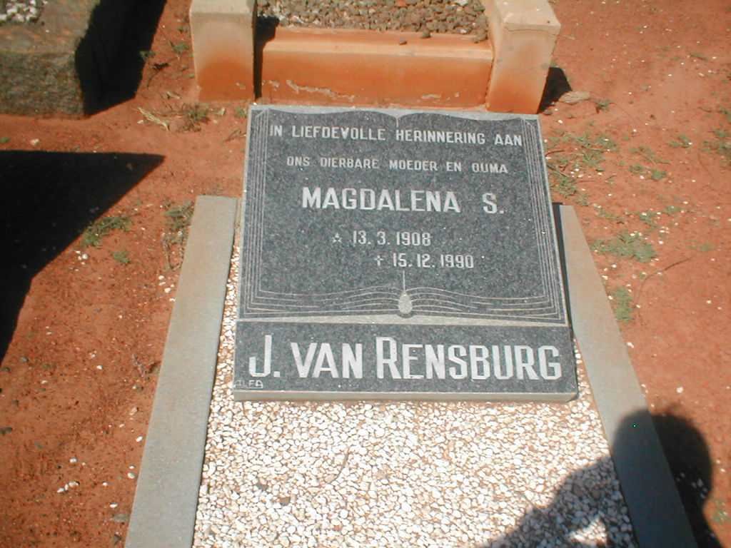 RENSBURG Magdalena S., J. van 1908-1990