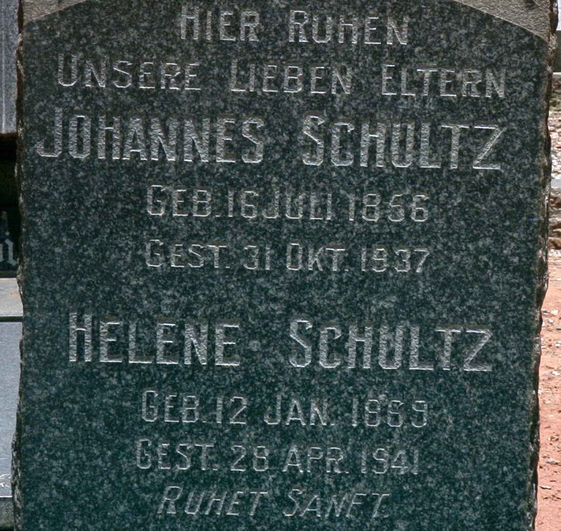 SCHULTZ Johannes 1856-1937 &amp; Helene 1869-1941