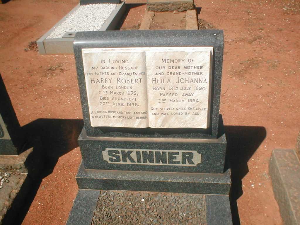SKINNER Harry Robert 1875-1948 &amp; Heila Johanna 1890-1964