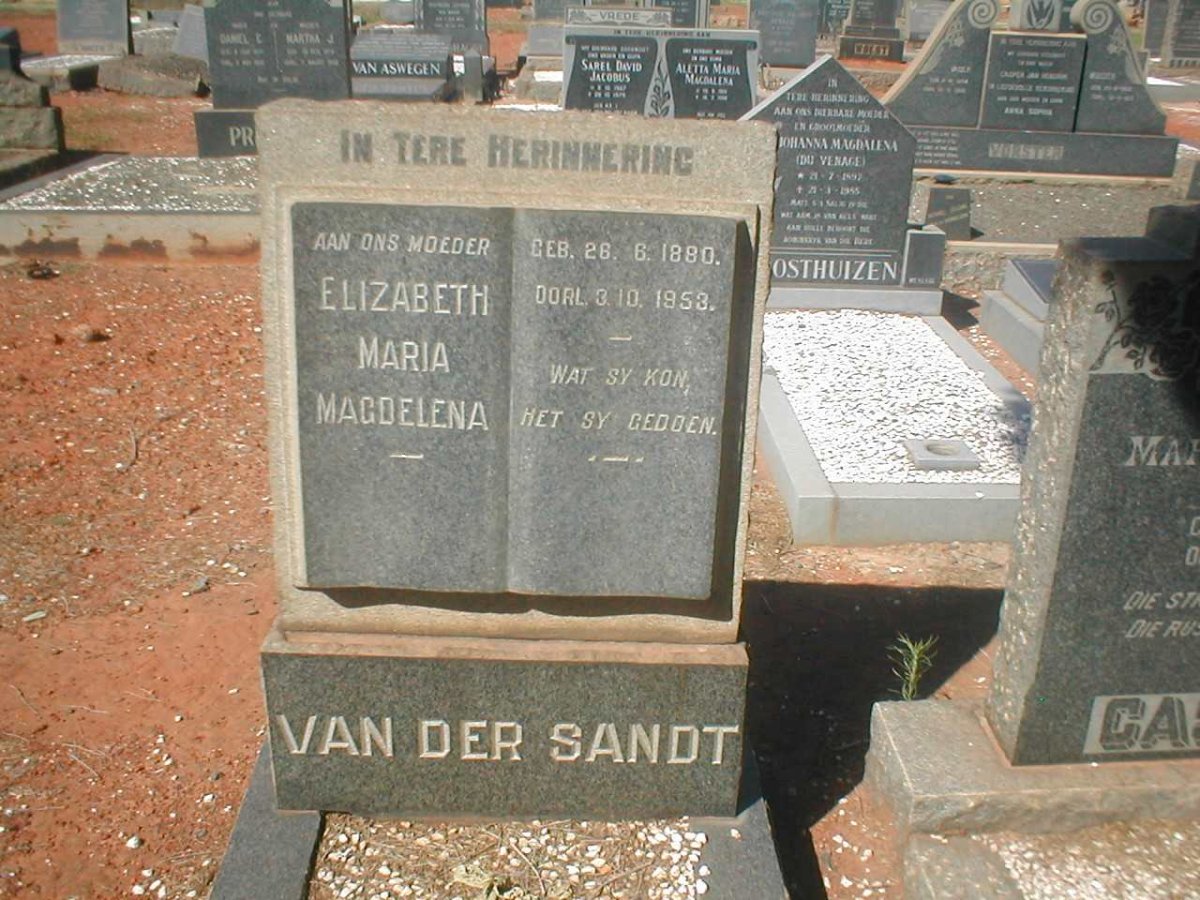 SANDT Elizabeth Maria Magdalena, van der 1880-1953