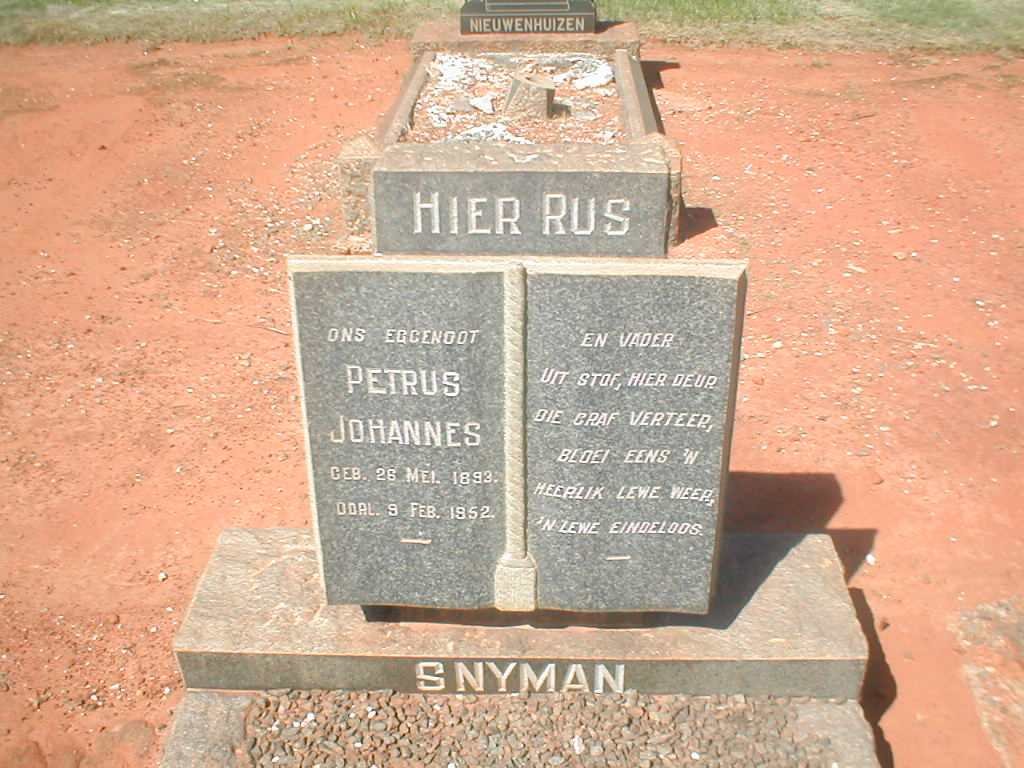 SNYMAN Petrus Johannes 1893-1952
