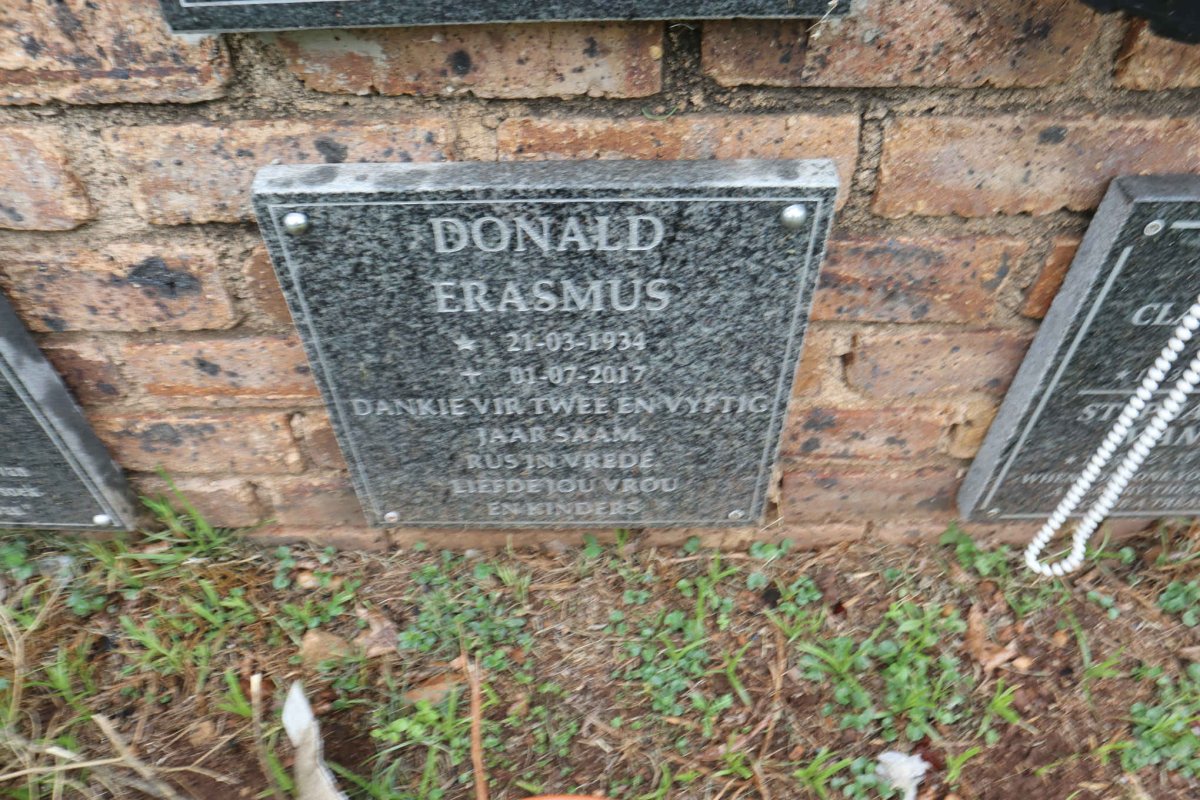 ERASMUS Donald 1934-2017