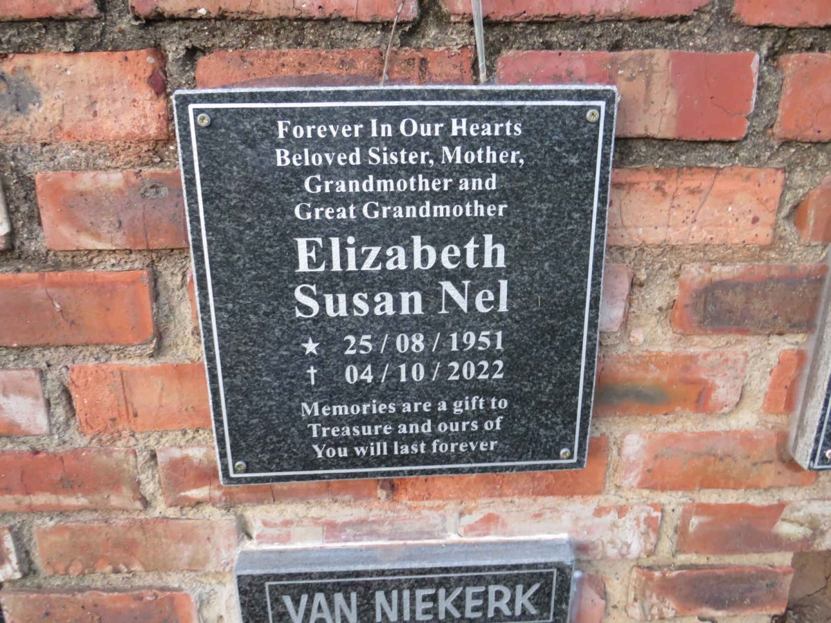 NEL Elizabeth Susan 1951-2022