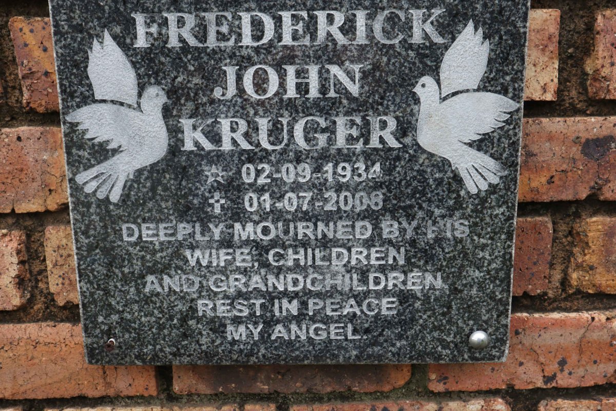 KRUGER Frederick John 1934-2008