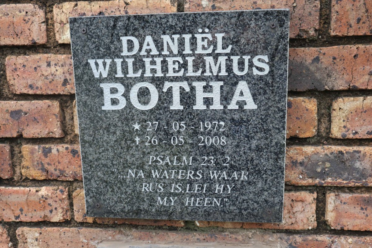 BOTHA Daniel Wilhelmus 1972-2008