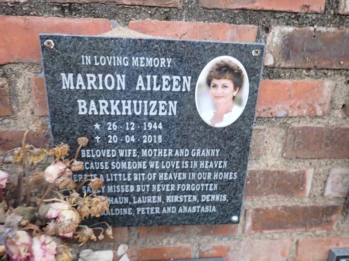 BARKHUIZEN Marion Aileen 1944-2018
