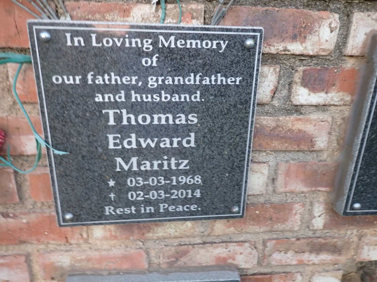 MARITZ Thomas Edward 1968-2014