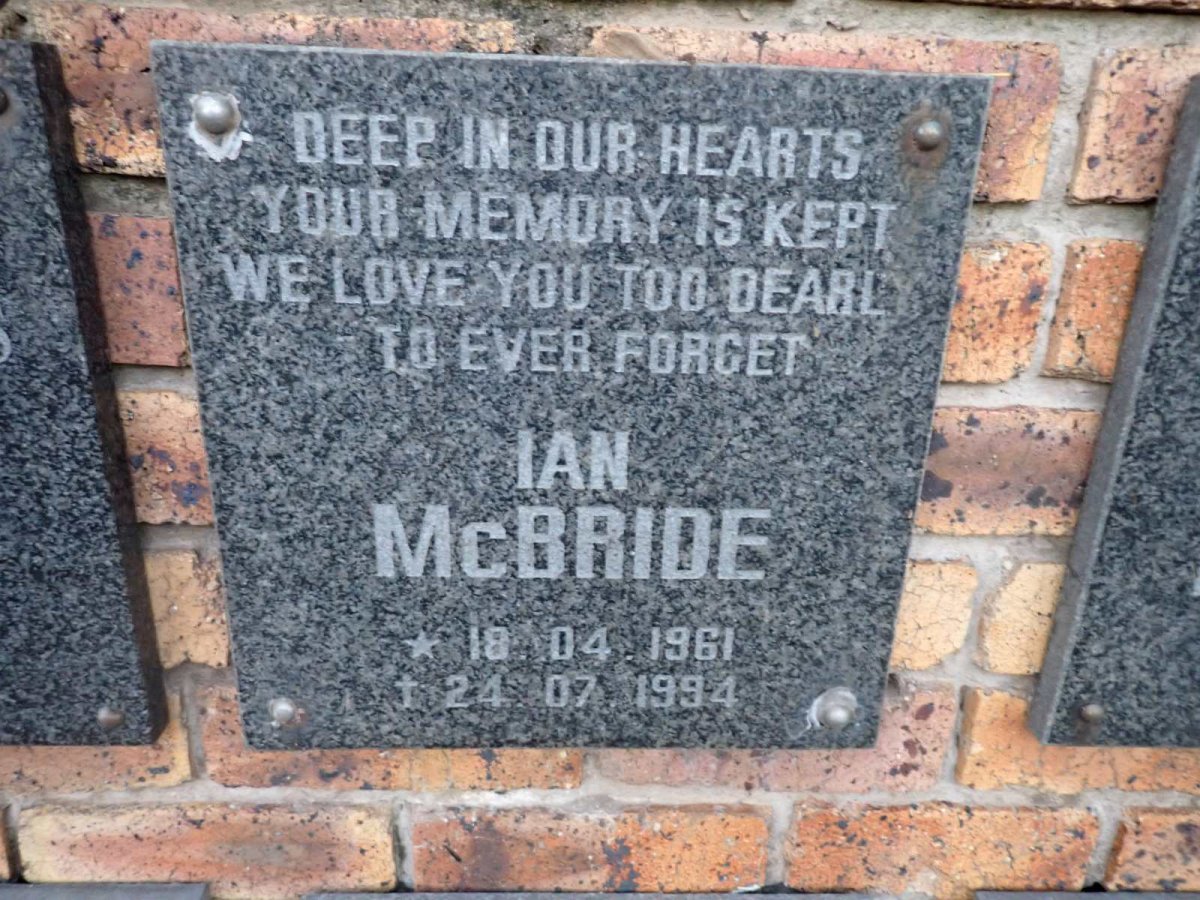 MCBRIDE Ian 1961-1994