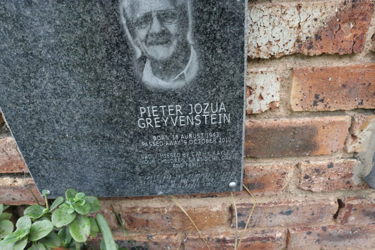 GREYVENSTEIN Pieter Jozua 1943-2010