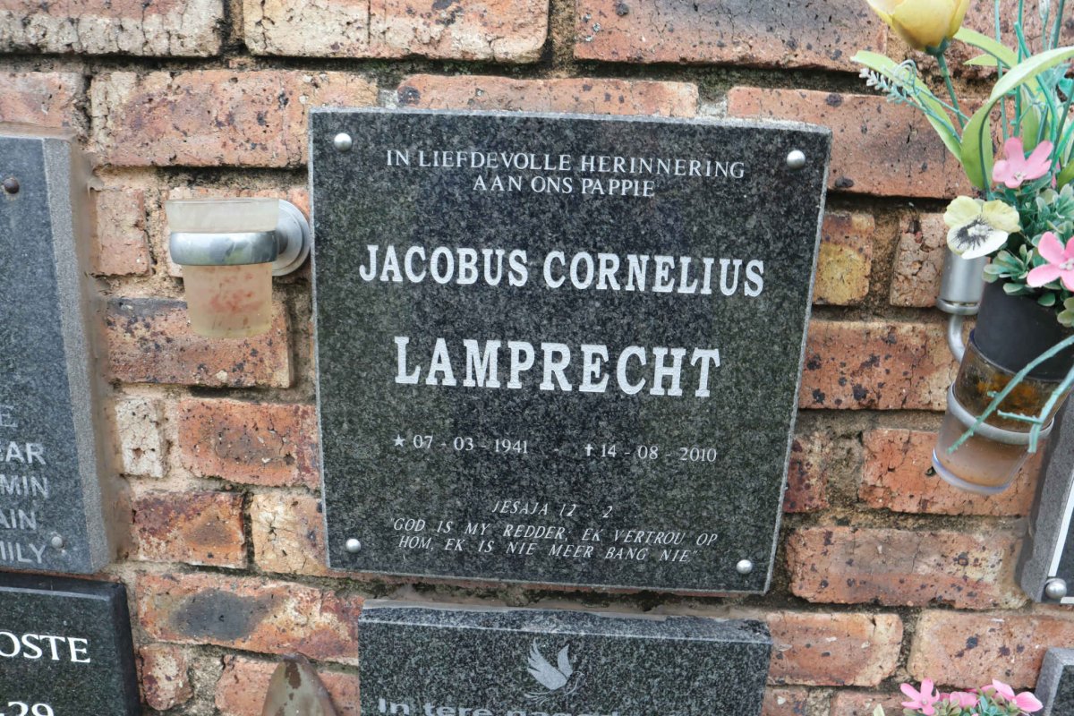 LAMPRECHT Jacobus Cornelius 1941-2010