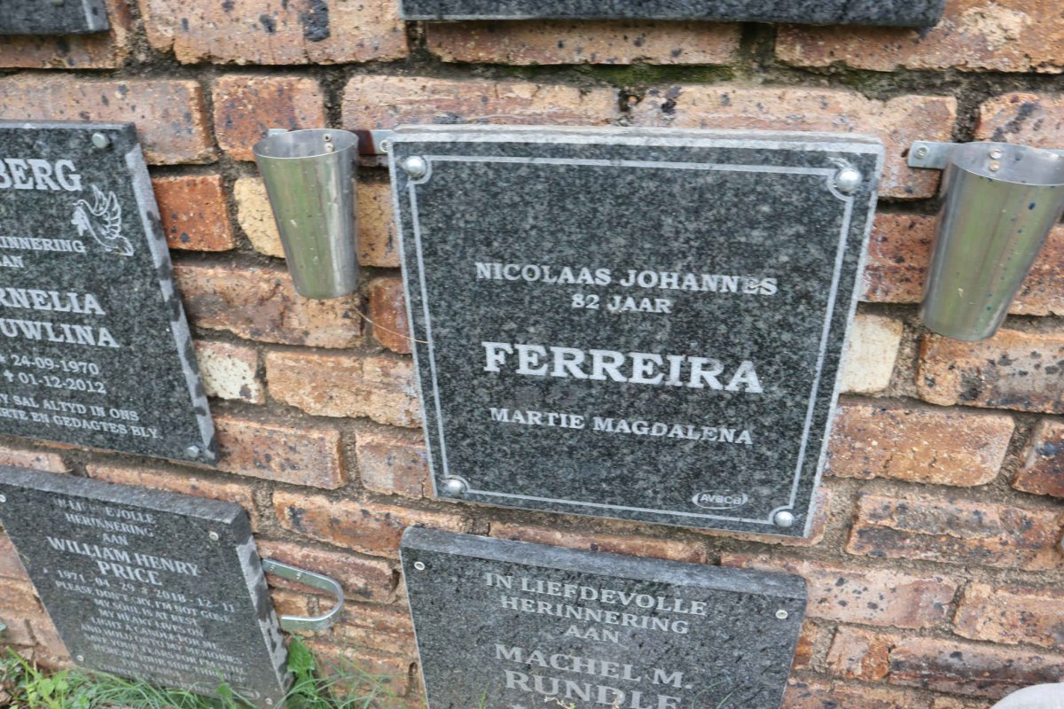 FERREIRA Nicolaas Johannes &amp; Martie Magdalena