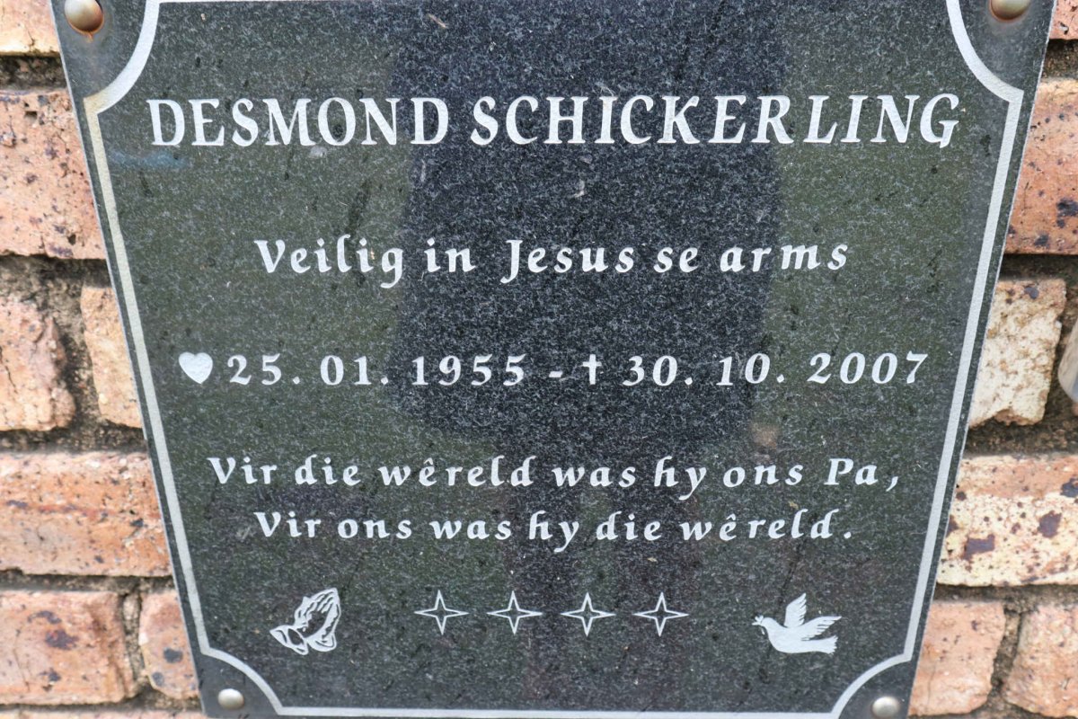 SCHICKERLING Desmond 1955-2007