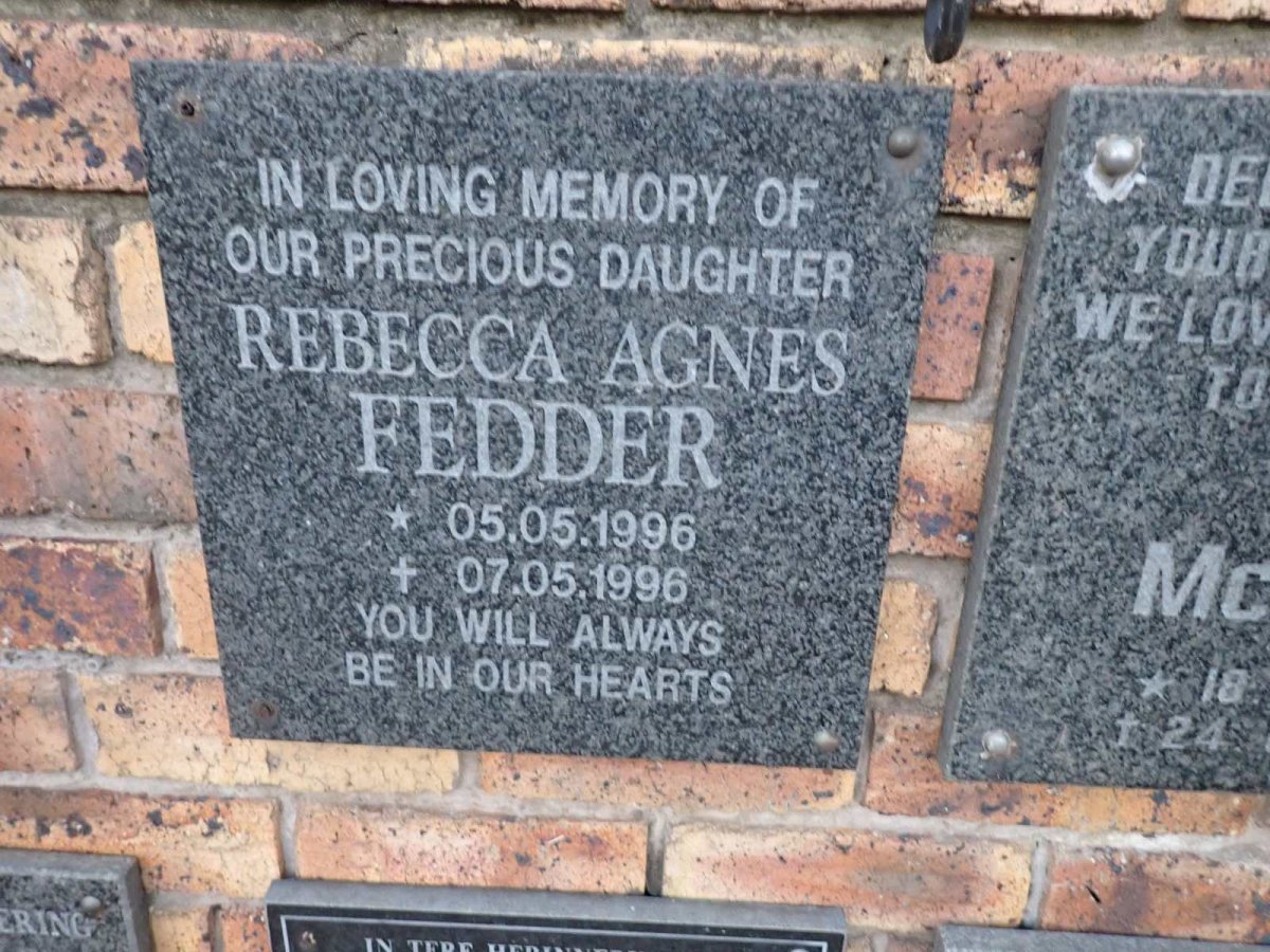 FEDDER Rebecca Agnes 1996-1996