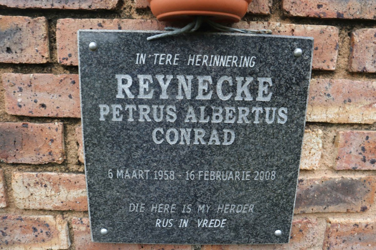 REYNECKE Petrus Albertus Conrad 1958-2008