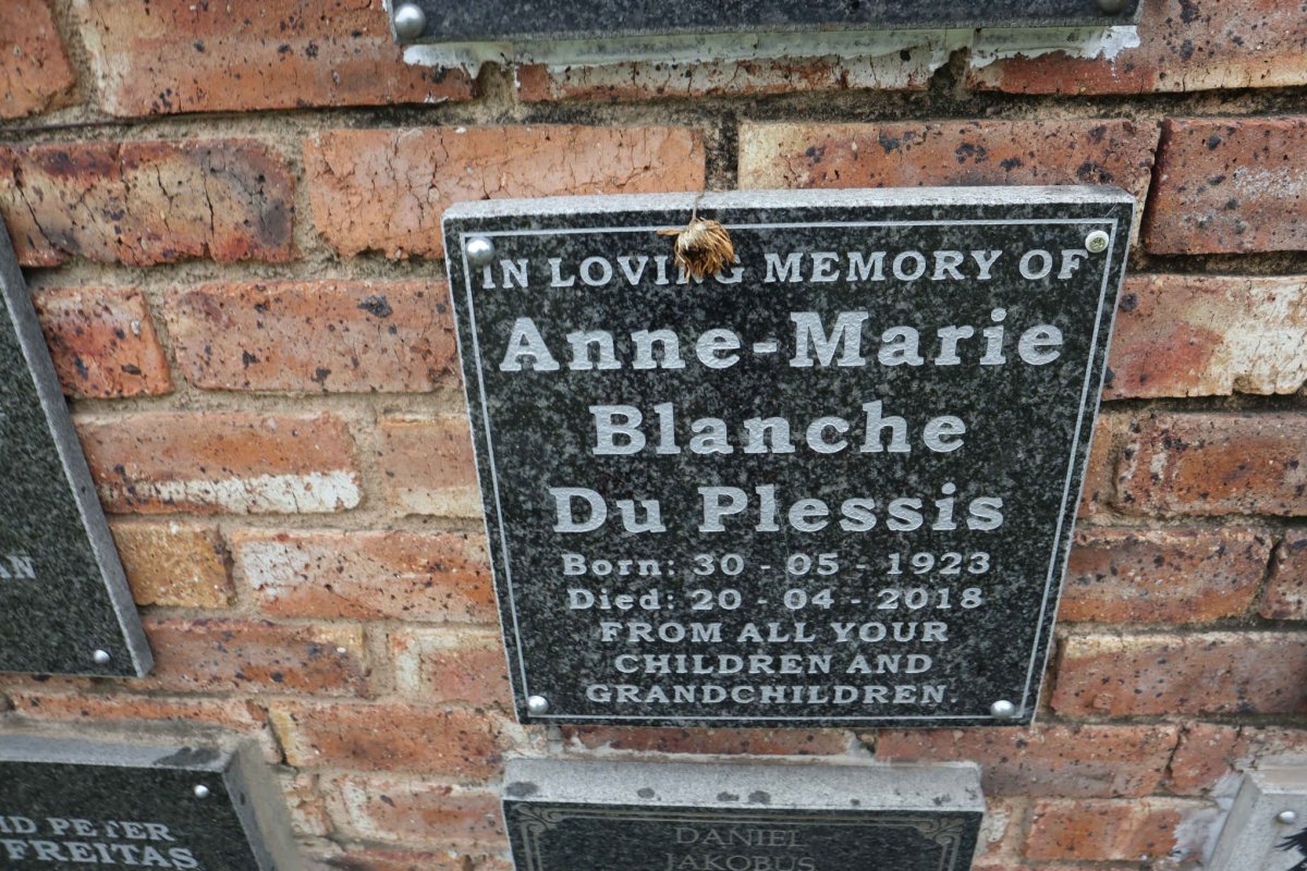 PLESSIS Anne Marie Blanche, du 1923-2018