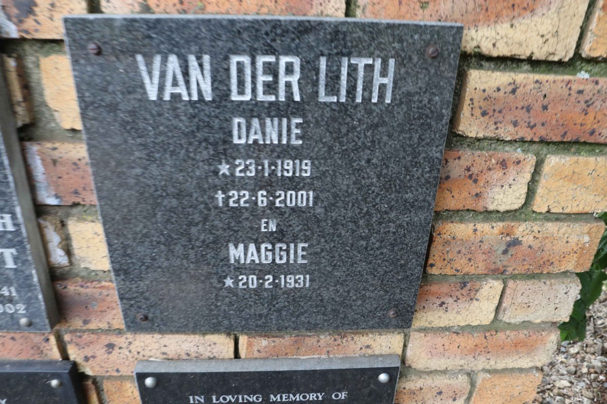 LITH Danie, van der 1919-2001 &amp; Maggie 1931-