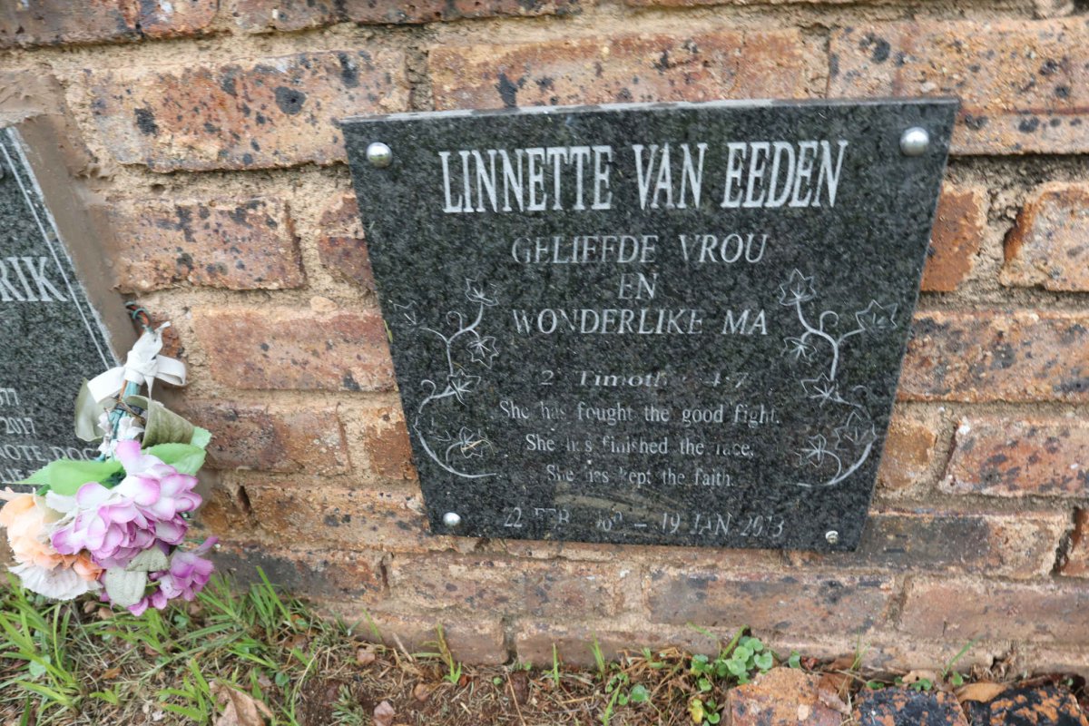 EEDEN Linnette, van 19??-2013