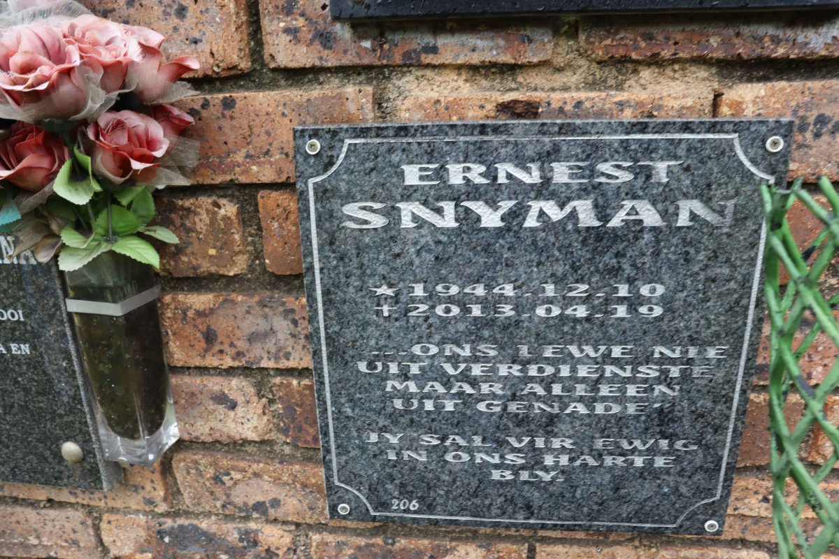 SNYMAN Ernest 1944-2013
