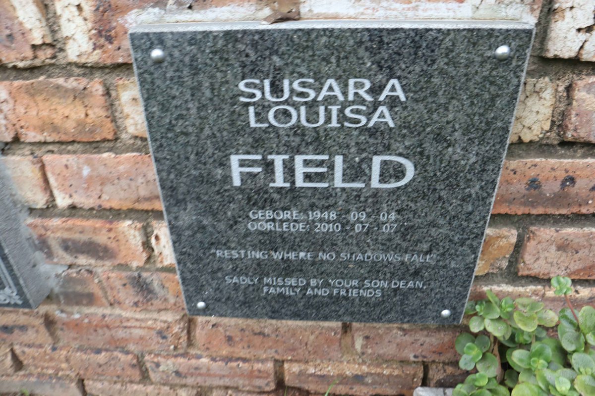 FIELD Susara Louisa 1948-2010